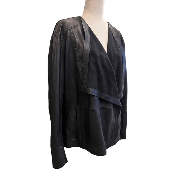 Sejour Waterfall Front Leather Jacket 1X - Picture 3 of 12